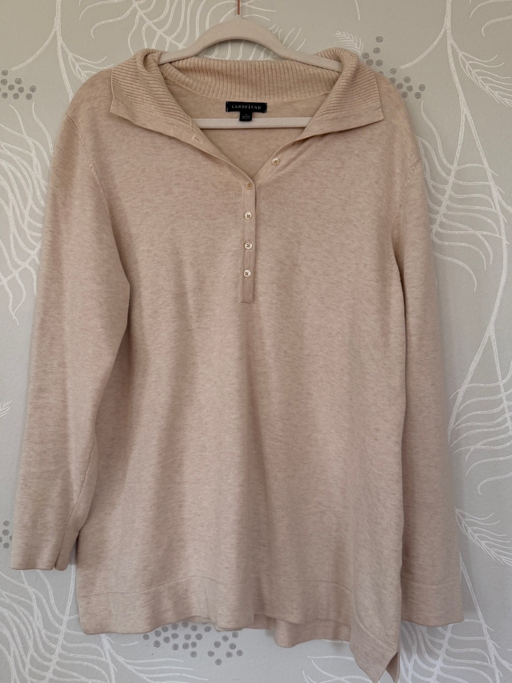 Lands End Knit Polo Sweater 1X